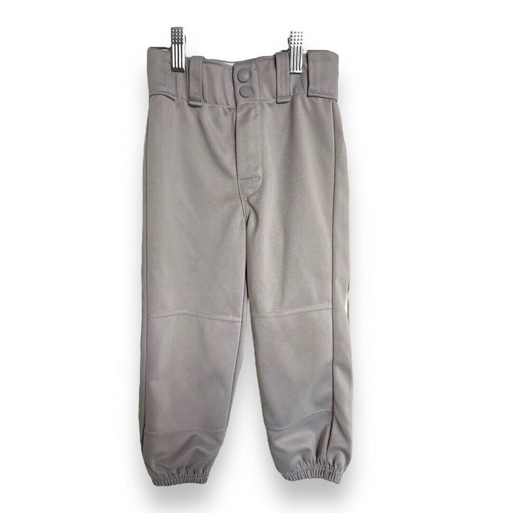 5/$35  Rawlings Boys Pants Sz XS Baseball Classic Fit Gray Belted Elastic Ankles